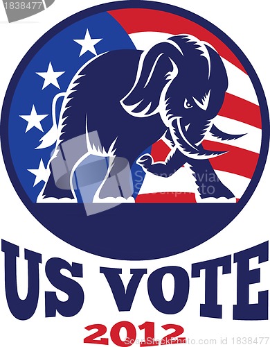 Image of Republican Elephant Mascot USA Flag