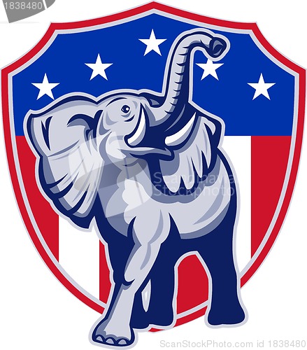 Image of Republican Elephant Mascot USA Flag