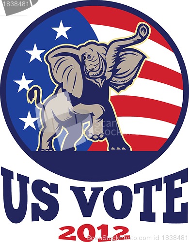 Image of Republican Elephant Mascot USA Flag