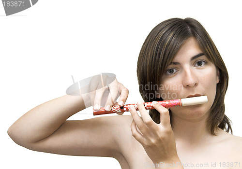 Image of Woman making music with a flute