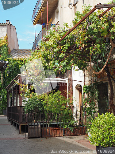 Image of Mediterranean paved street, Corsica.