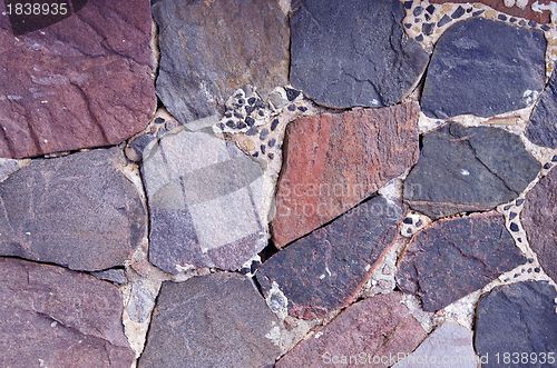 Image of Architectural background of wall built of stone. 