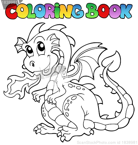 Image of Coloring book dragon theme image 2