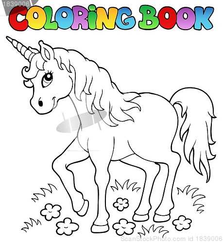 Image of Coloring book unicorn theme 1