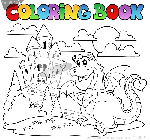 Image of Coloring book dragon theme image 1