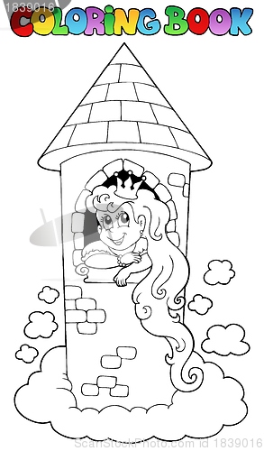 Image of Coloring book princess theme 1