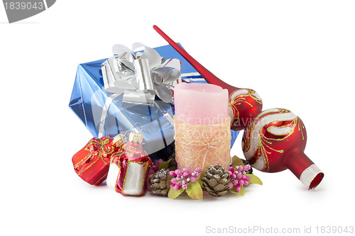 Image of Christmas decoration with gift