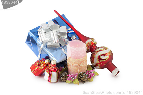 Image of Christmas decoration with gift