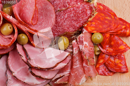 Image of Arrangement of Meat delicatessen