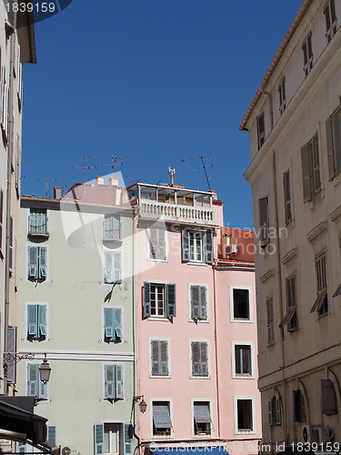 Image of Mediterranean buildings, Ajaccio Corsica.