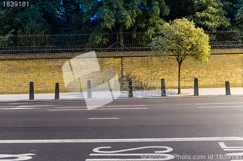 Image of Bus lane and empty road