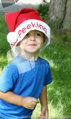 Image of Cute little boy AT Christmas