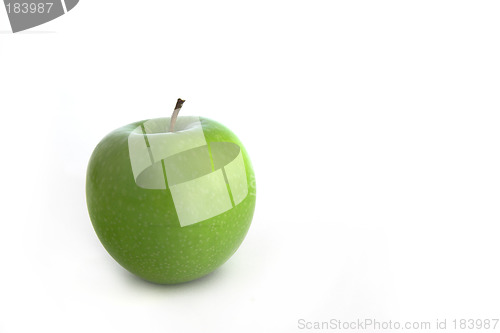 Image of Grenn Apple with flowers and reflection