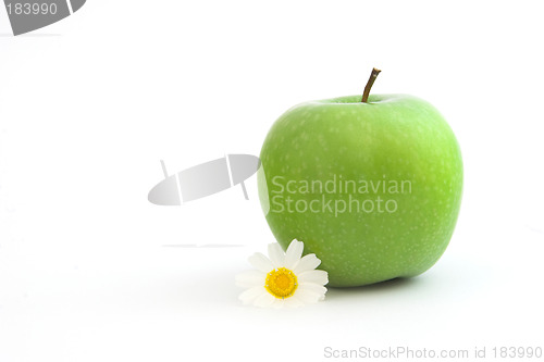 Image of Grenn Apple with a flowers