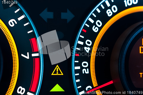 Image of Car speed meter closeup