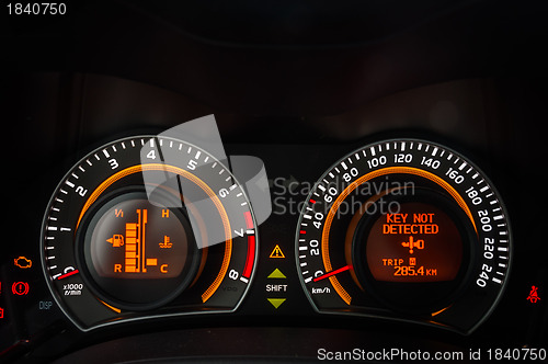 Image of Car speed meter closeup