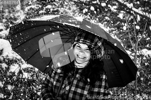 Image of Photo of a young woman in the snow