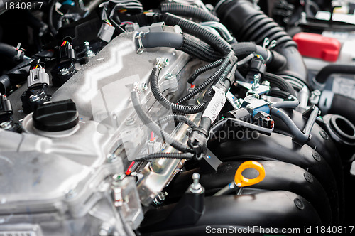 Image of Closeup photo of a clean motor block