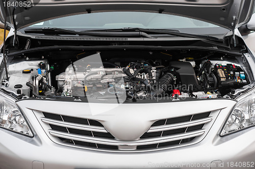 Image of Closeup photo of a clean motor block