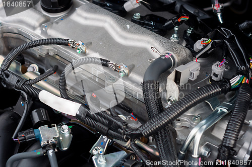 Image of Closeup photo of a clean motor block