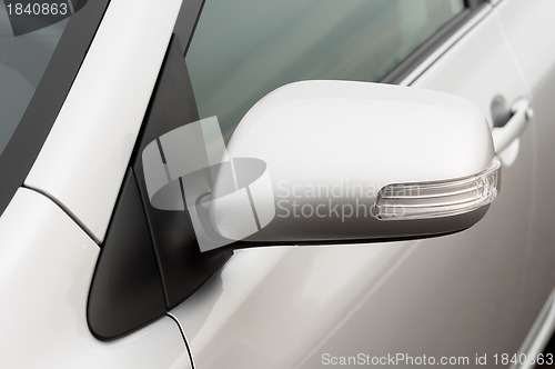 Image of Car mirror closeup photo