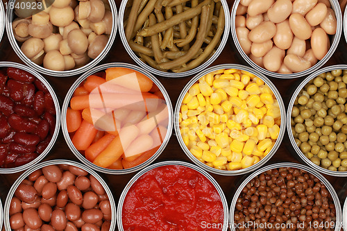 Image of Vegetables in cans
