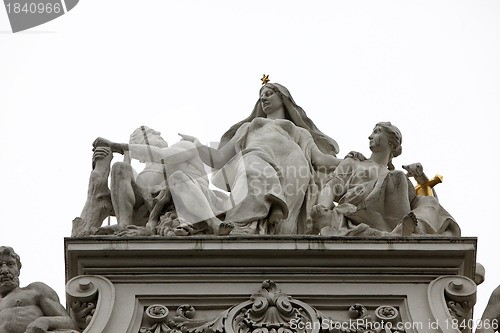 Image of Sculpture on the roof of the Hofburg Palace in Vienna, Austria