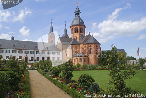 Image of monastery with basilica in the city of Seligenstadt on the Main