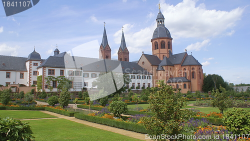 Image of monastery with basilica in the city of Seligenstadt on the Main