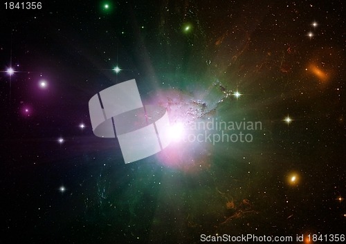 Image of galaxy in a free space