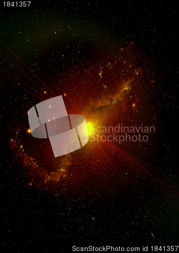 Image of galaxy in a free space