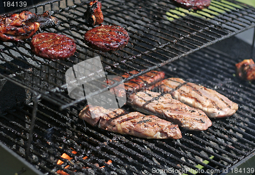 Image of meat on grill