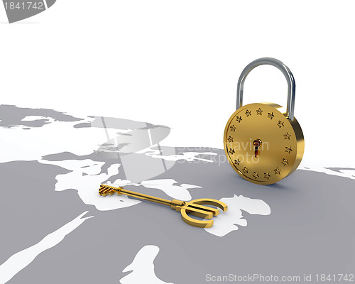 Image of Euro key and lock