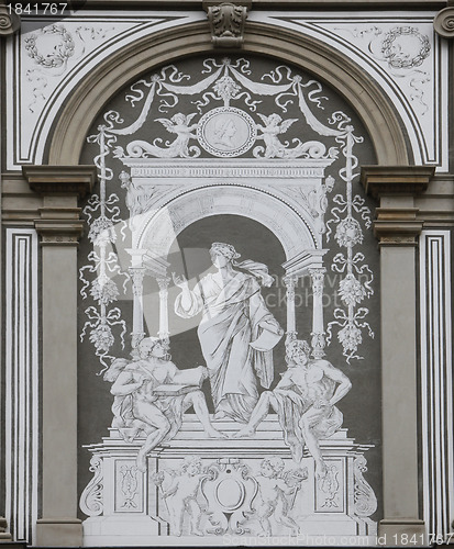 Image of Artwork on back wall of University building in Vienna, Austria