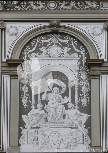 Image of Artwork on back wall of University building in Vienna, Austria