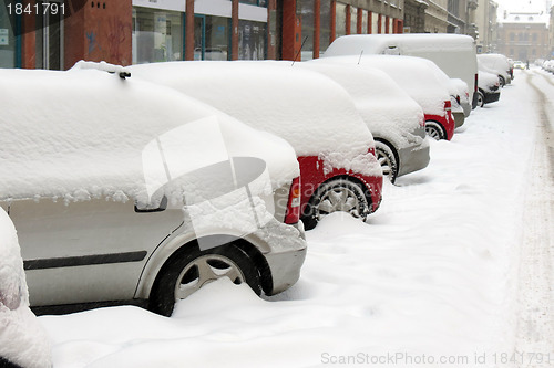 Image of Cars under snow in Zagreb