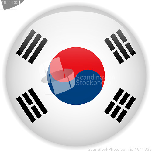 Image of South Korea Flag Glossy Button