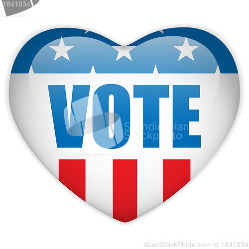 Image of United States Election Vote Heart Button.