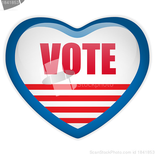 Image of United States Election Vote Heart Button.