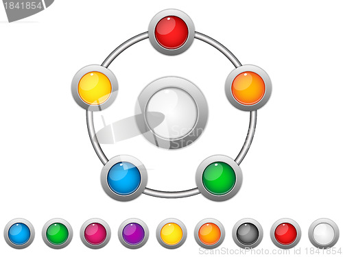 Image of Connection Dots Colorful Circles