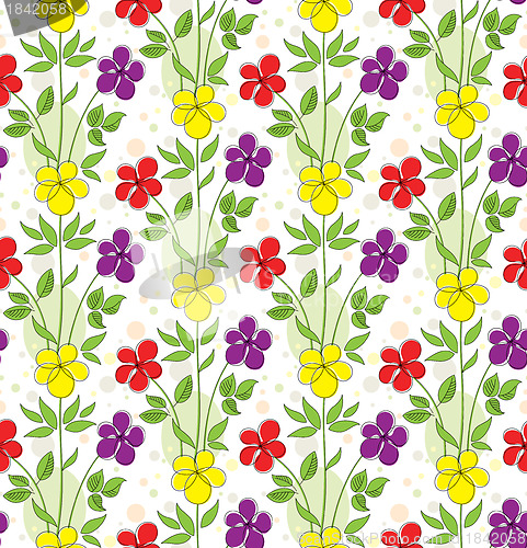 Image of Seamless background with decorative flowers