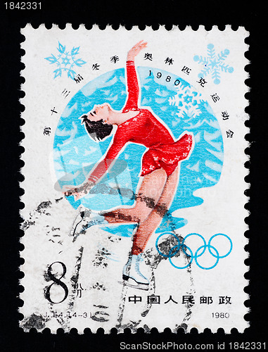 Image of A stamp shows the 13th Winter Olympic Games 1980