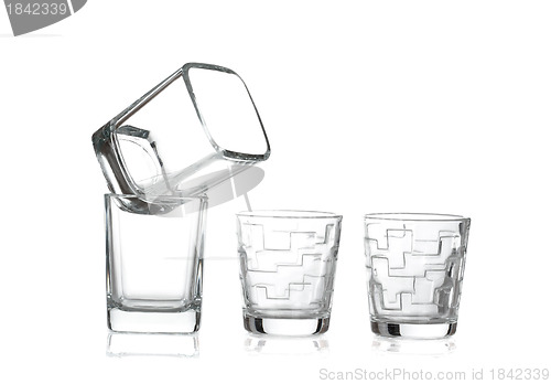 Image of Vodka shots isolated on white