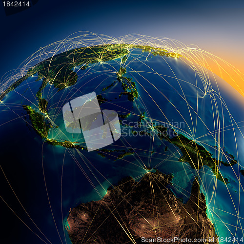 Image of Main air routes in Australia and Oceania