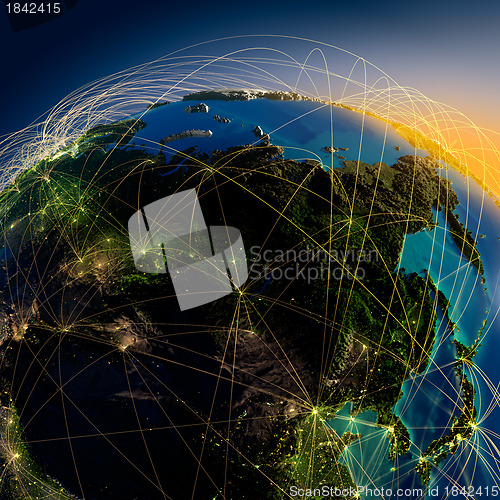 Image of Main air routes in Asia and the Far East