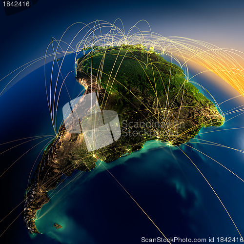 Image of Main air routes in South America