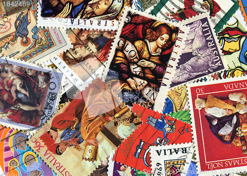 Image of Collection of various Christian postage stamps
