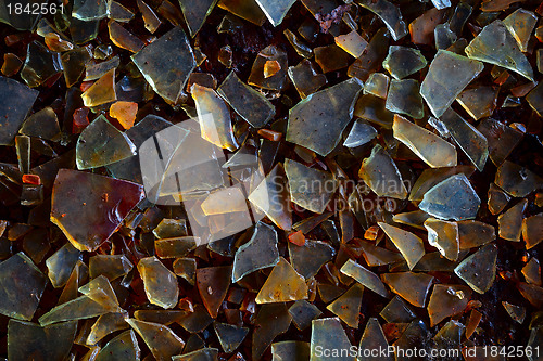 Image of Dirty glass shards - industrial waste background