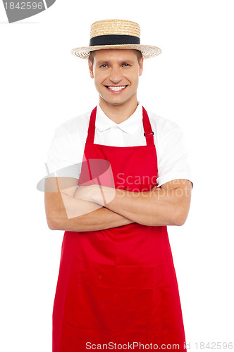 Image of Handsome chef posing in style