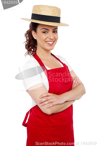 Image of Baker woman posing casually with arms crossed